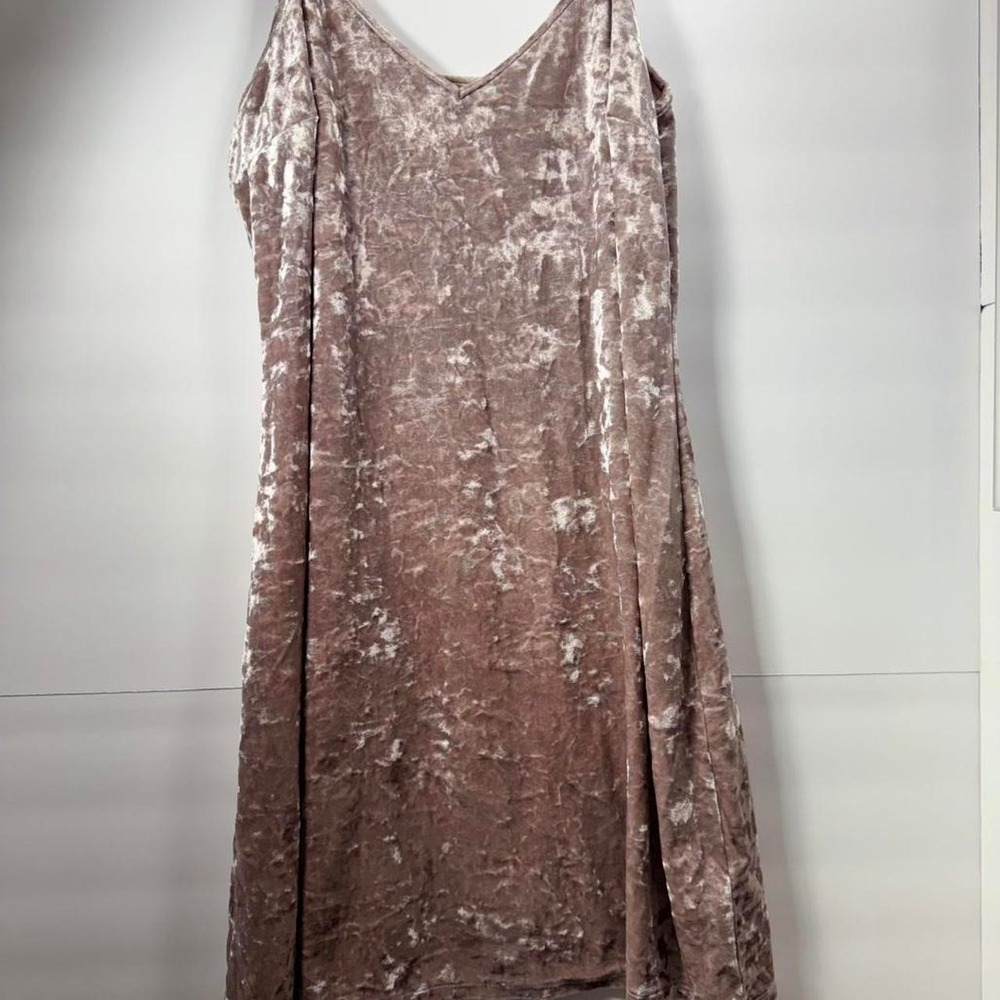 Love Fire Slip Dress Womens Large Mauve Pink Excellent Crushed Velvet Spaghetti